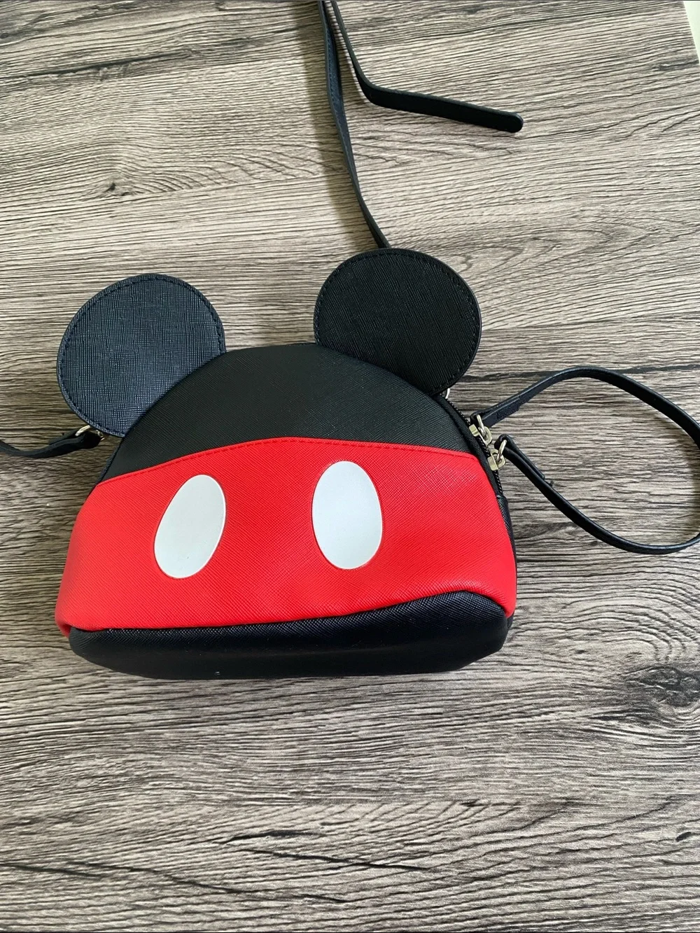Disney Black and Red Mickey-Ear Kids Crossbody Wristlet Bag